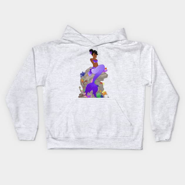 Purple Mermaid Kids Hoodie by LieutenantAmoo